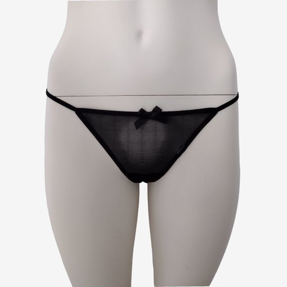 Adore Me Black Sheer Mesh Nylon G String Thong Panty Size S - Picture 1 of 13